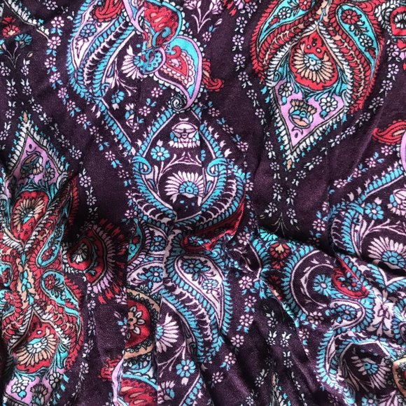 Billabong - Love To Lounge Elastic Waist Shorts - Purple & Paisley - Women 8-10 - Picture 7 of 7